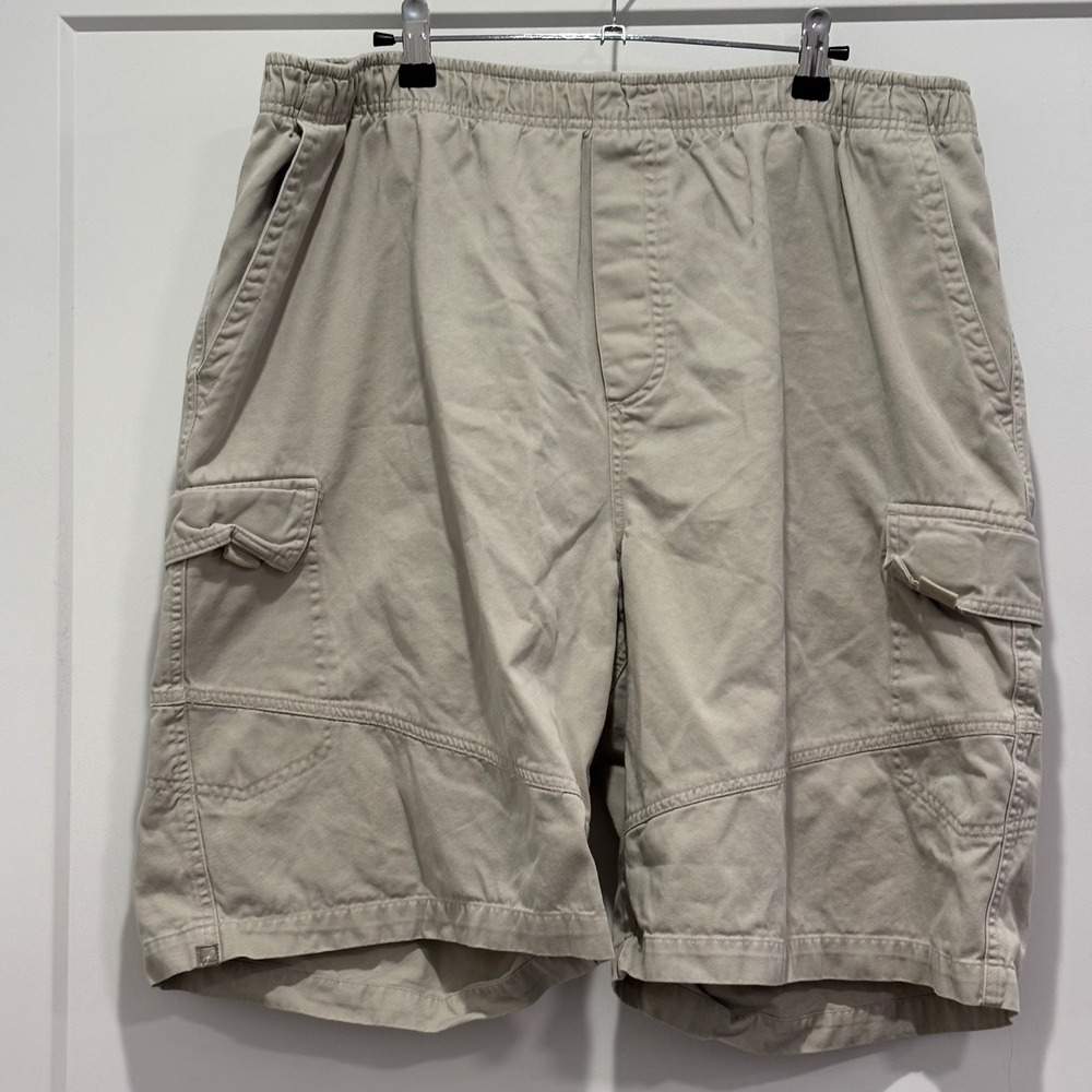 Ocean Pacific Mens Tan Khaki Cotton Elastic Waist Cargo Shorts XL OPSPS612